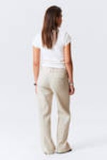 Ecru - Mid Linen Blend Suit Trousers - 3