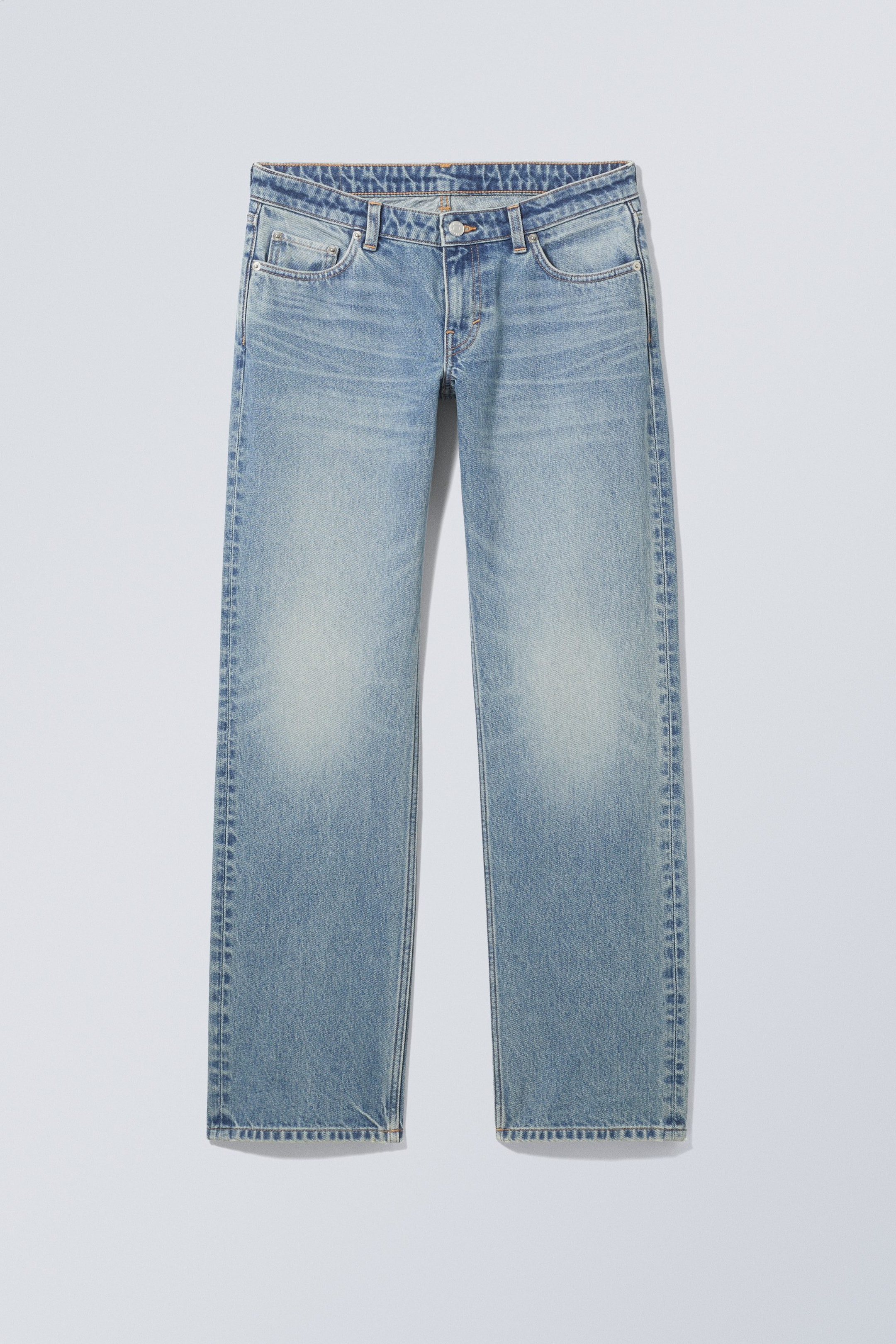 Grotere afbeelding bekijken: Arrow Low Rise Regular Straight Leg Jeans - Seventeen Blue - Medium Blue - DAMES | H&M BE 1