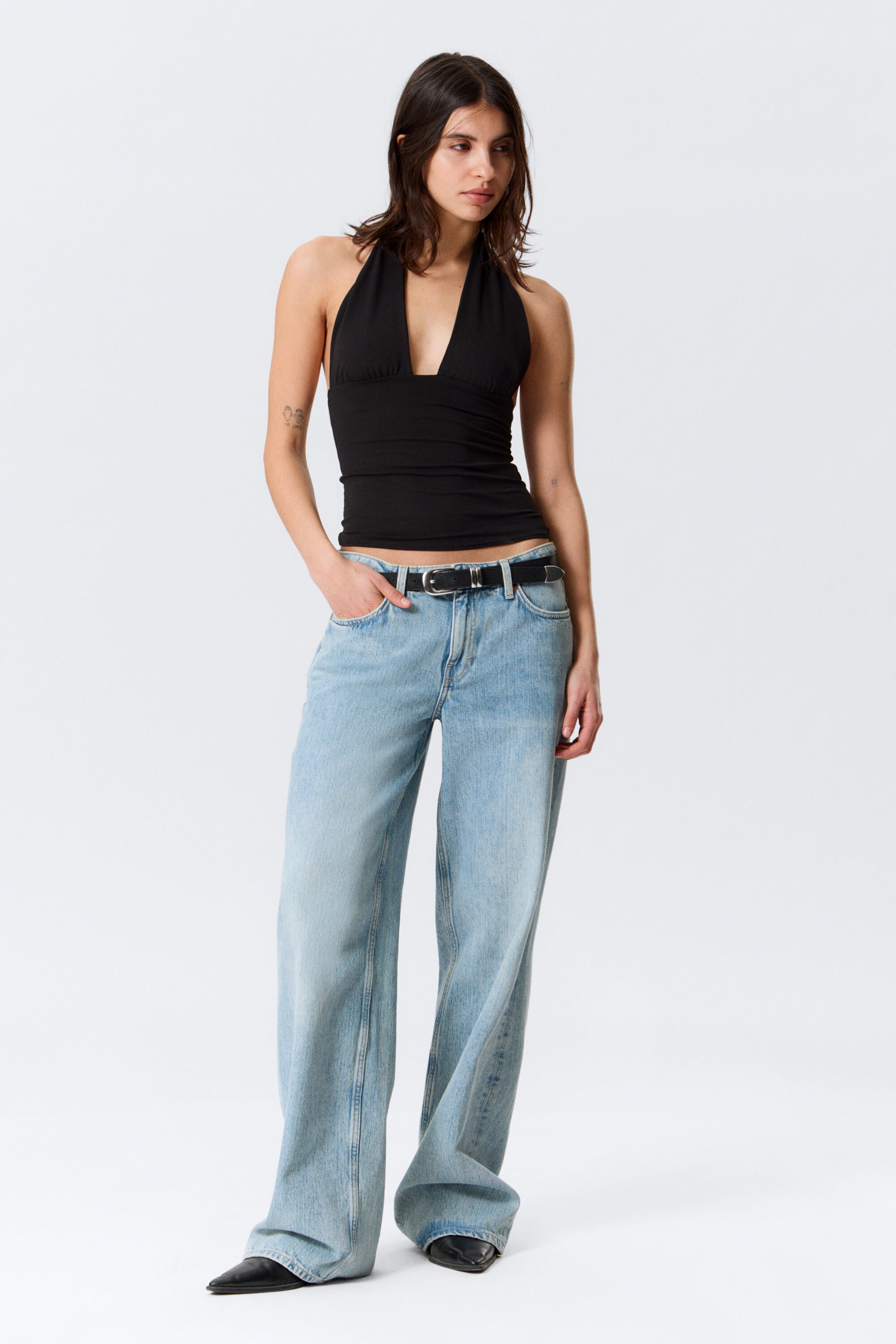 deep halterneck top - Black | Weekday GB