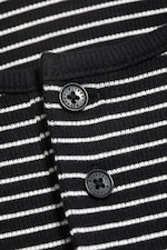 Schwarz gestreift - Langärmeliges Henley-Shirt aus Baumwolle - 4