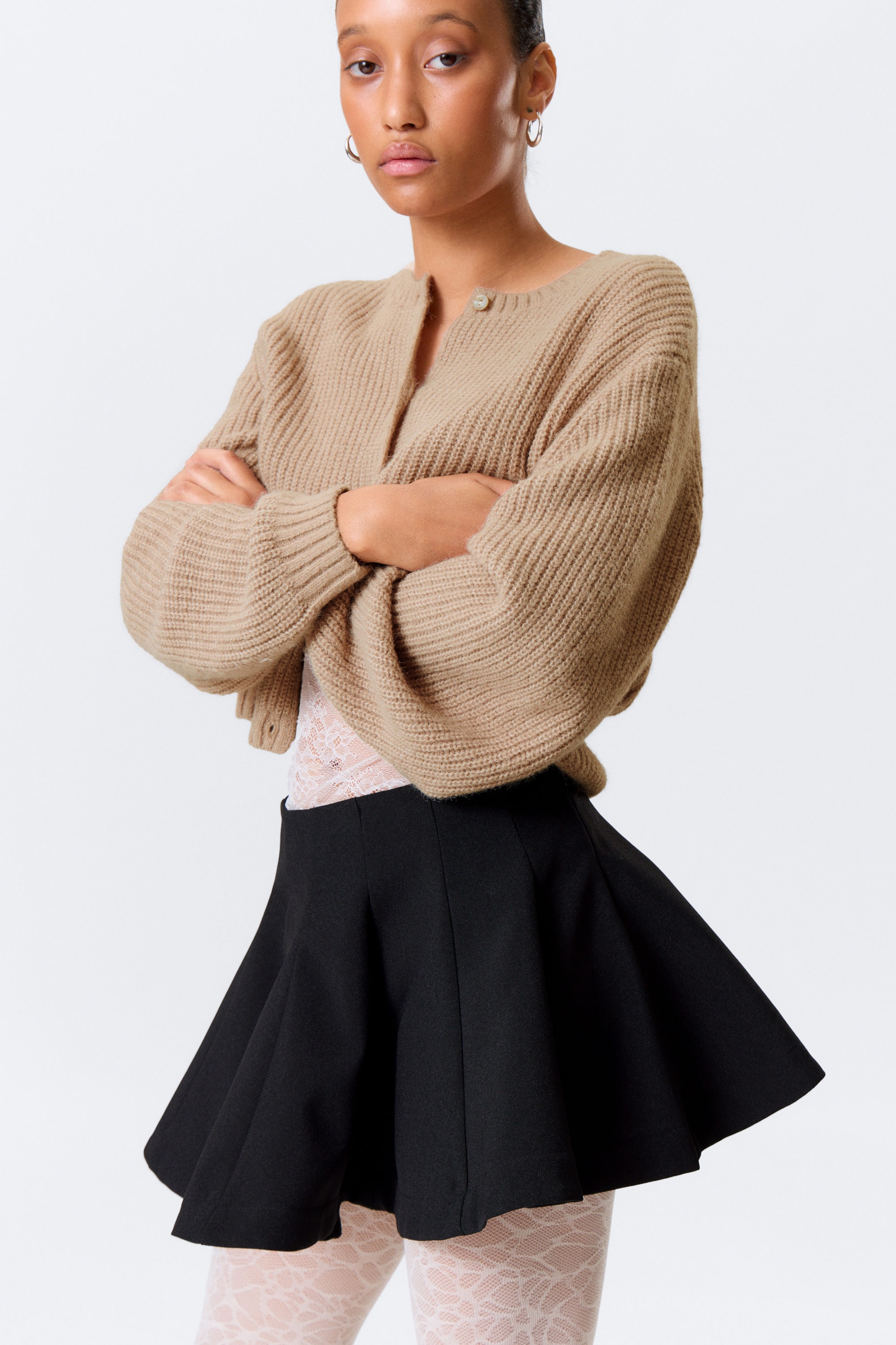 Black - Flared Mini Tutu Skirt - 1