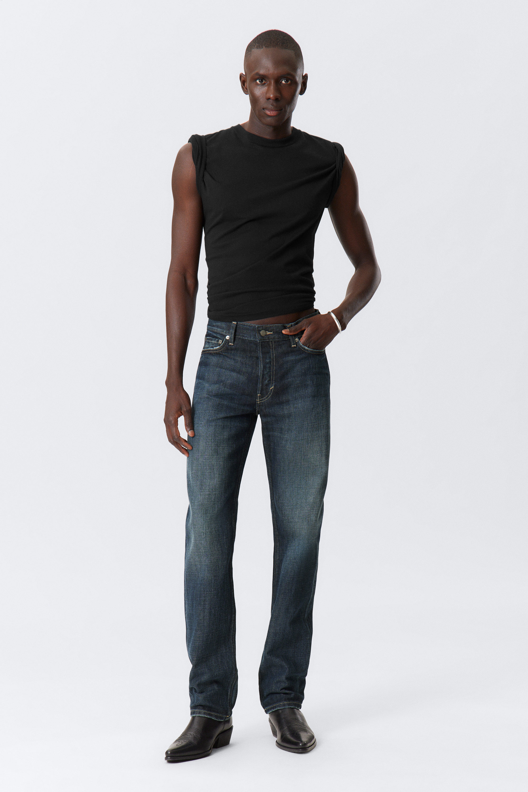 Deep Sea Blue - Dark Blue - Klean Regular Straight Leg Jeans - 1