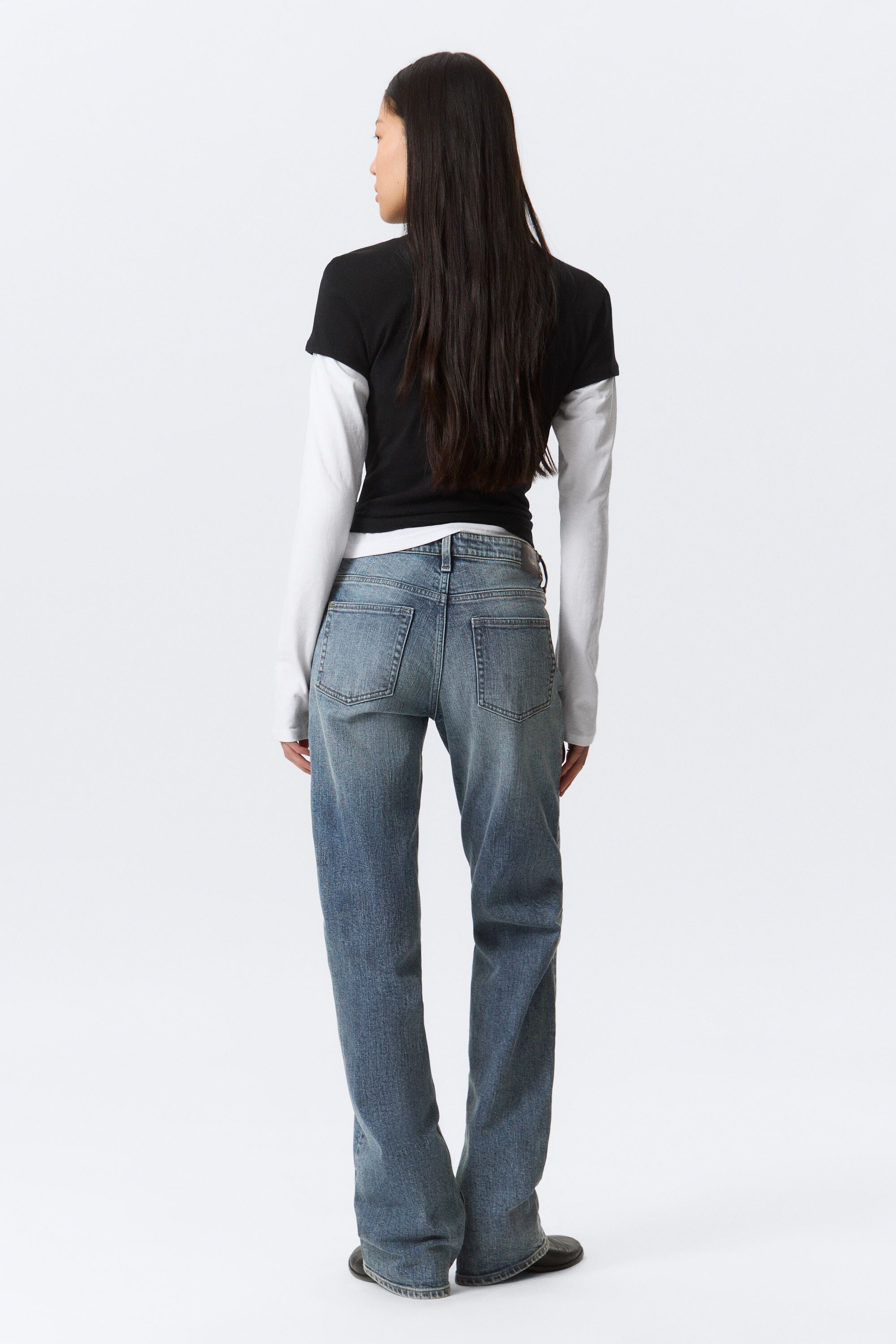 Thunder Blue - Dark Blue - Tension Mid Rise Slim Bootcut Leg Jeans - 4