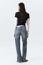 Thunder Blue - Dark Blue - Tension Mid Rise Slim Bootcut Leg Jeans - 4