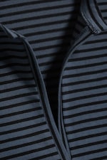 Blue & Black Stripe - Slim V-neck Sleeveless Top - 5