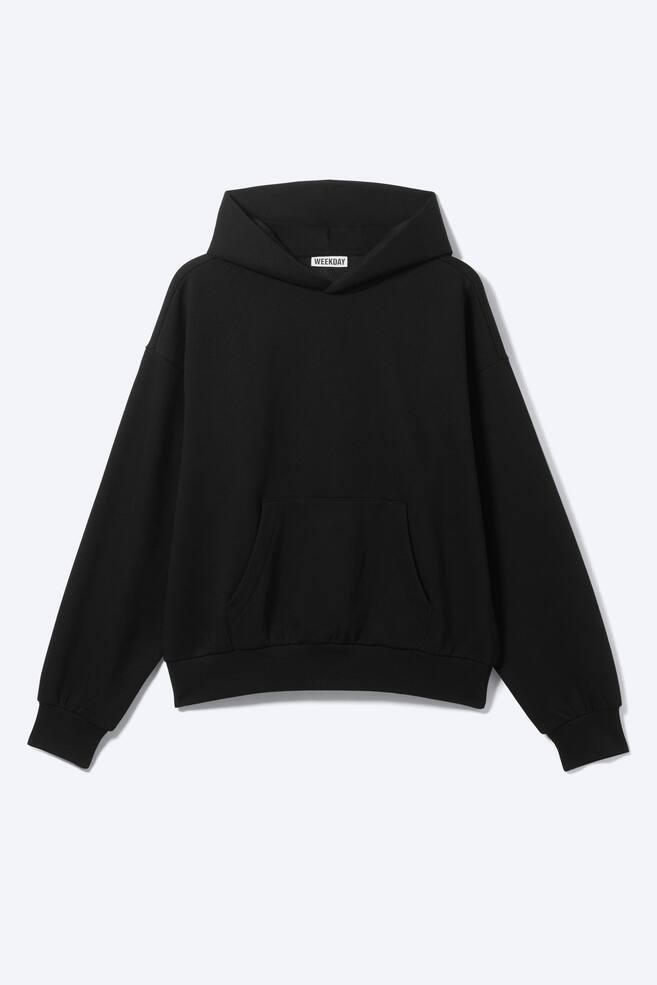 Hoodie Loose Fit - Nero/Grigio mélange - 1