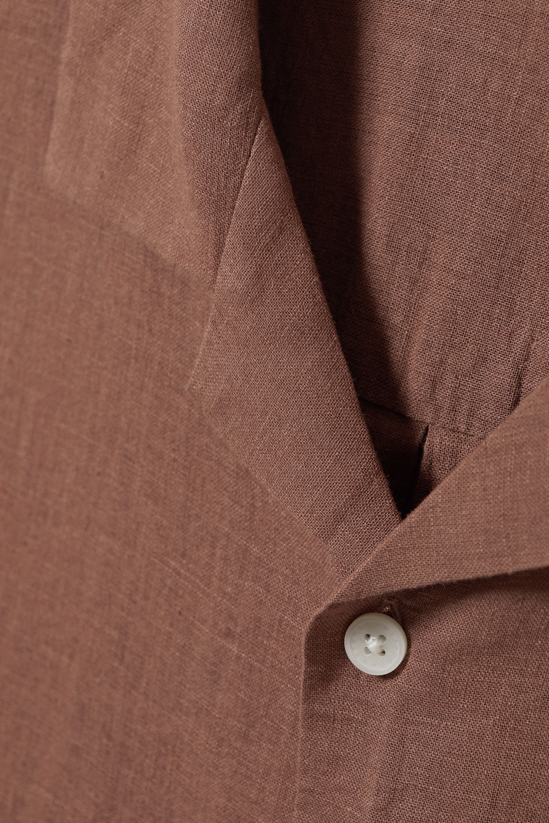 Braun - Oversized-Kurzarmhemd aus Leinen - 1