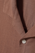 Braun - Oversized-Kurzarmhemd aus Leinen - 1
