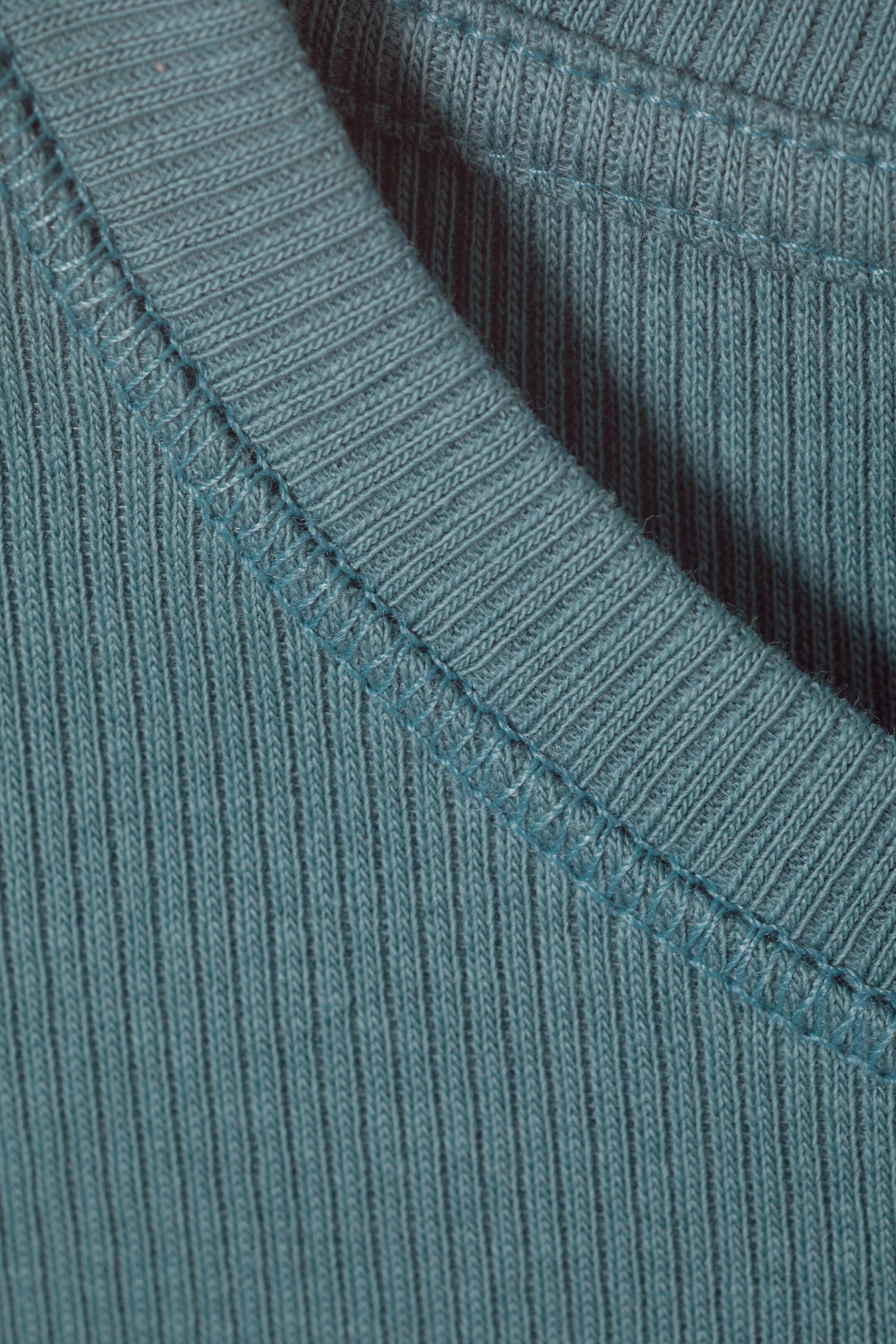 Dusty blue - Close Fitted Rib T-Shirt - 1