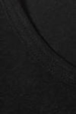 Zwart - Doorschijnend nauwsluitend T-shirt in linnenmix - 1