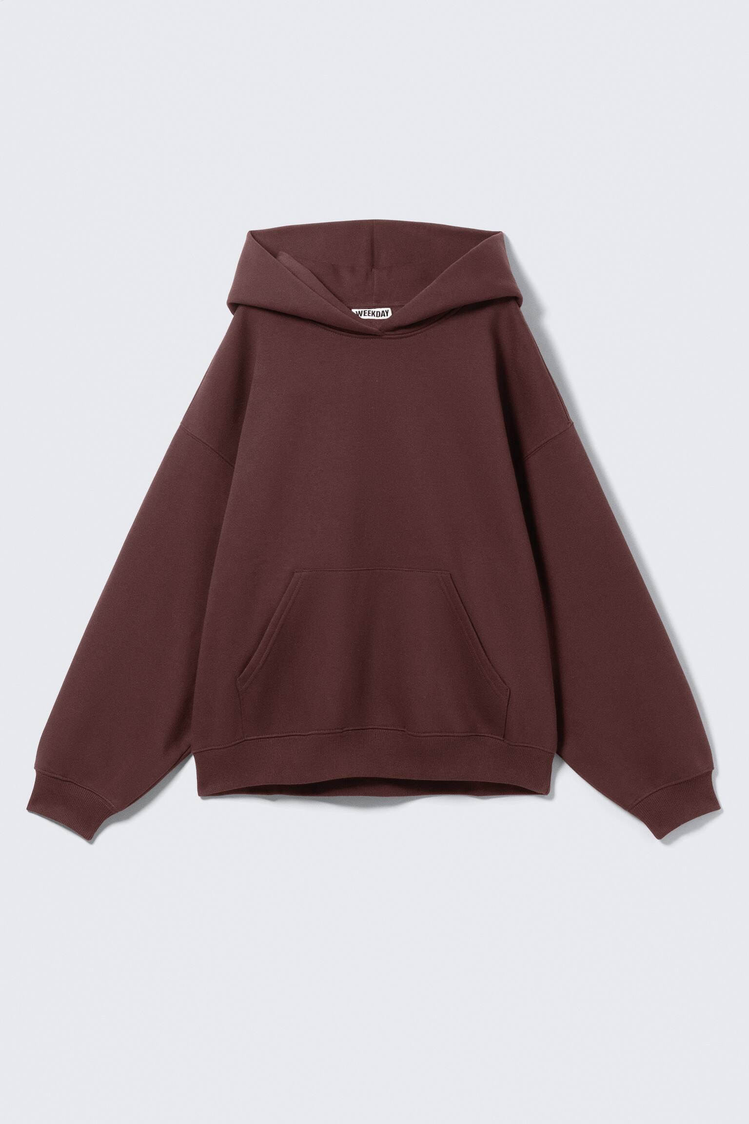Schwerer Oversized-Kapuzenpullover - Dunkelrot/Schwarz/Hellgrau meliert/Dunkelbraun - 2