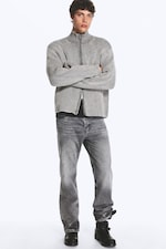 White/Black - Relaxed wool-blend cardigan - 2