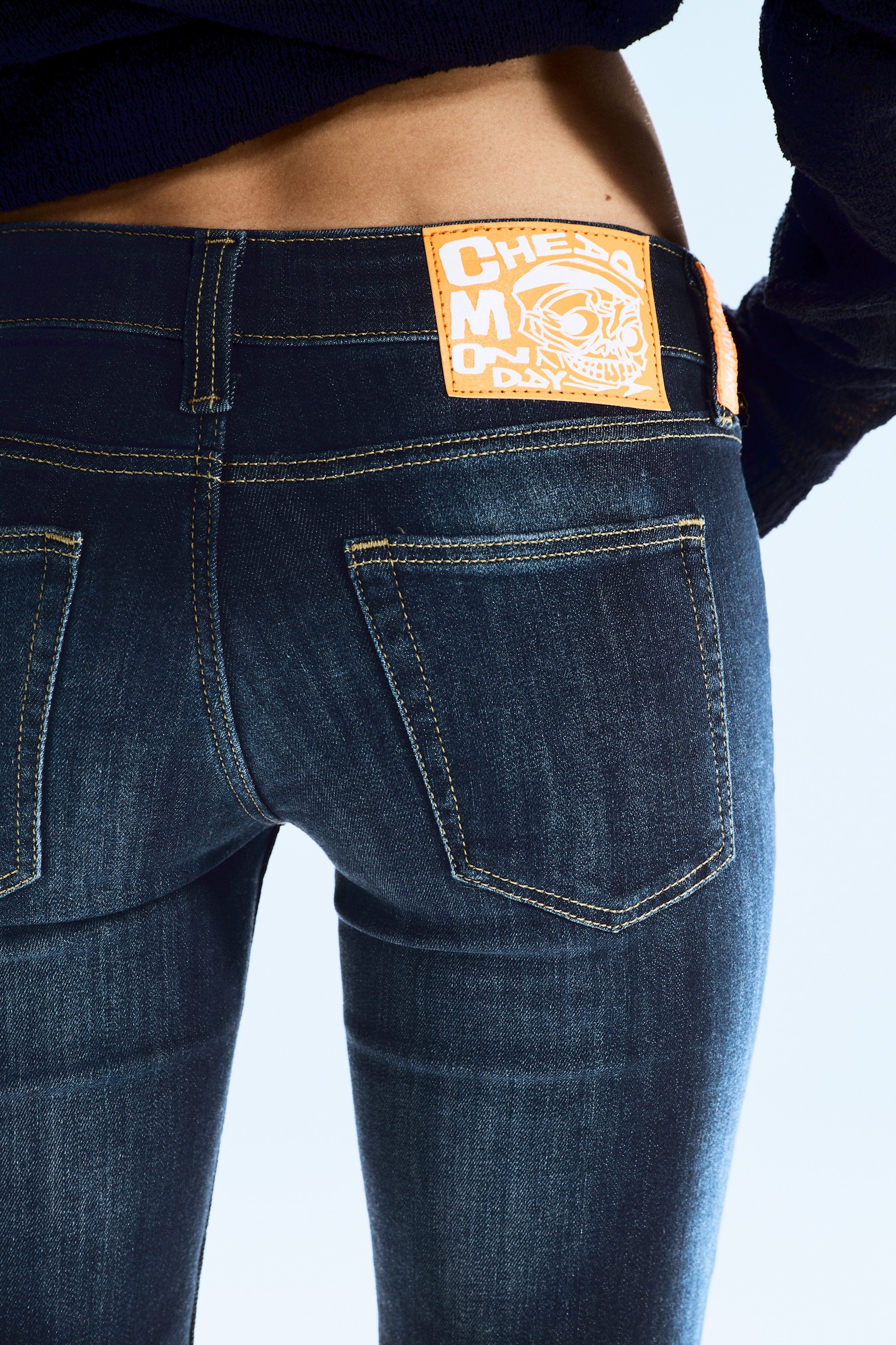 Jean bootcut skinny taille basse Booty Bei - Star Blue - Bleu foncé/Blue Spray - Bleu foncé/Black Spray - Noir - 5