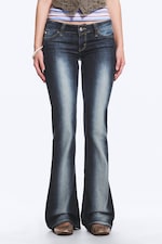 Blue Spray - Dark Blue - Booty Bei Low Rise Skinny Bootcut Jeans - 1