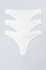 White - 3-pack Cat Soft Seamless High Rise Thongs - 1