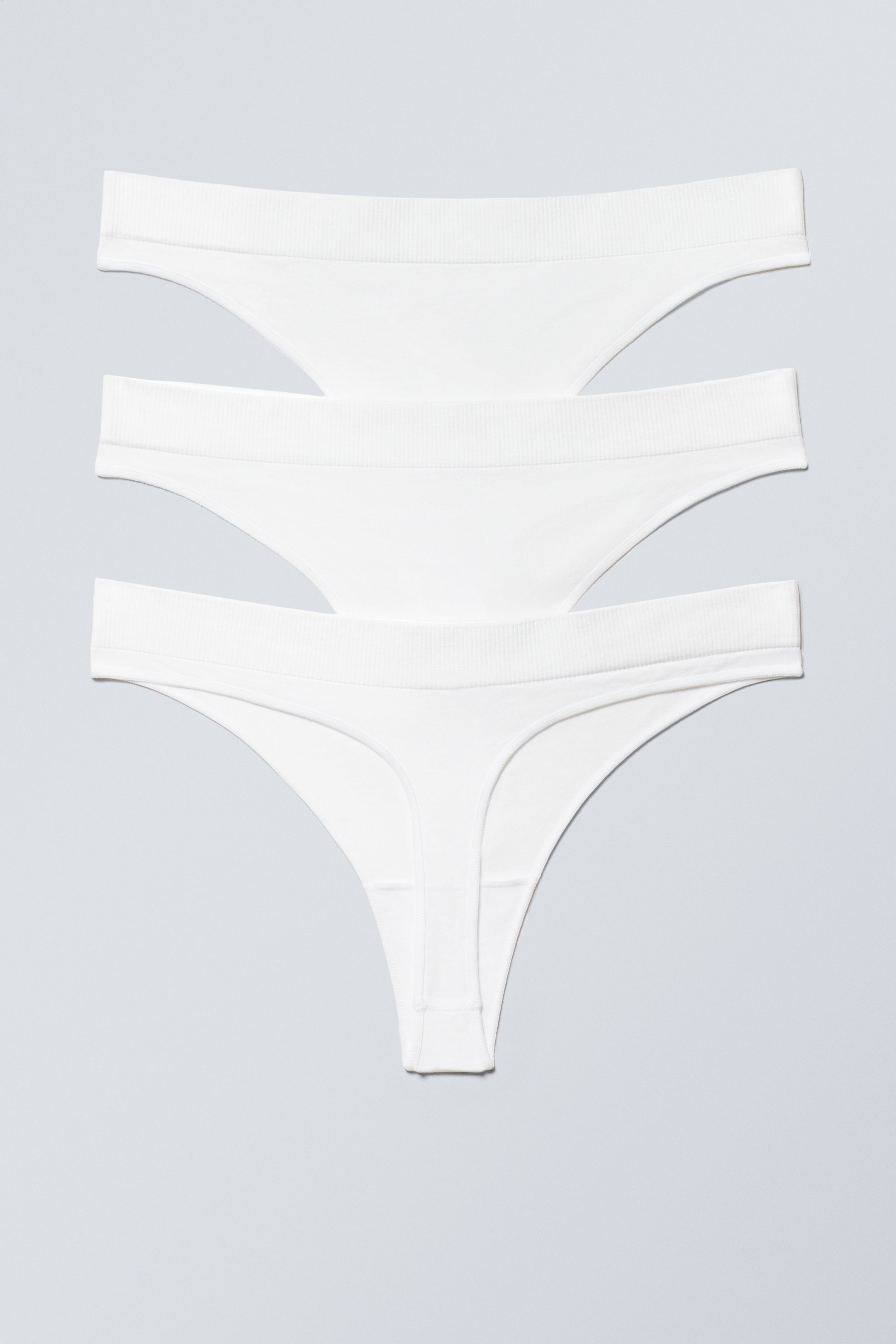 White - 3-pack Cat Soft Seamless High Rise Thongs - 1