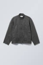 Washed Black - Reed Coated Biker Jacket - 0