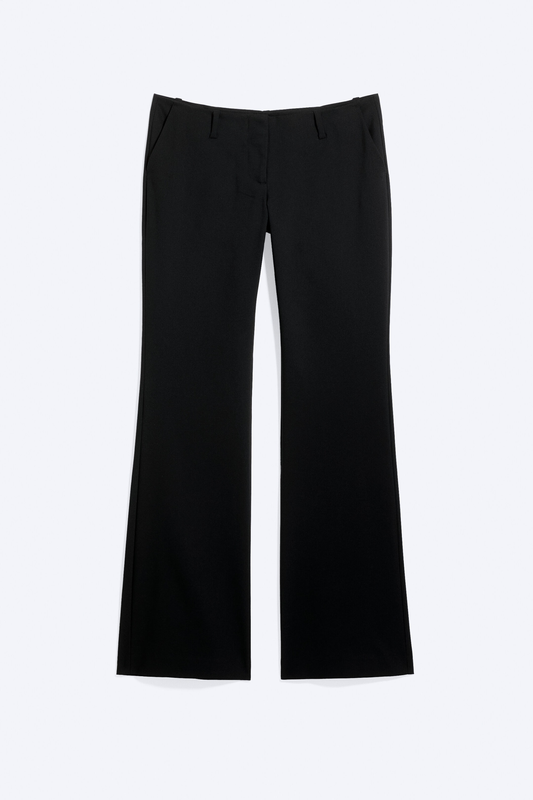 Svart - Dressbukse med bootcut og lavt liv - 4