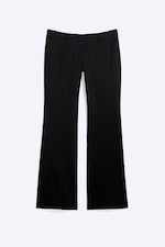 Svart - Dressbukse med bootcut og lavt liv - 4