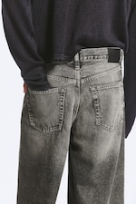 Redondo Black - Washed Black - Solar Loose Wide Leg Unisex Jeans - 3