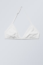 White - Vega Halter Triangle Bra - 0