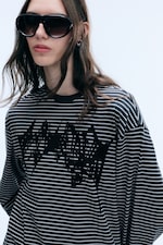 Dark Grey - Oversized Longsleeve mit Grafikprint - 1