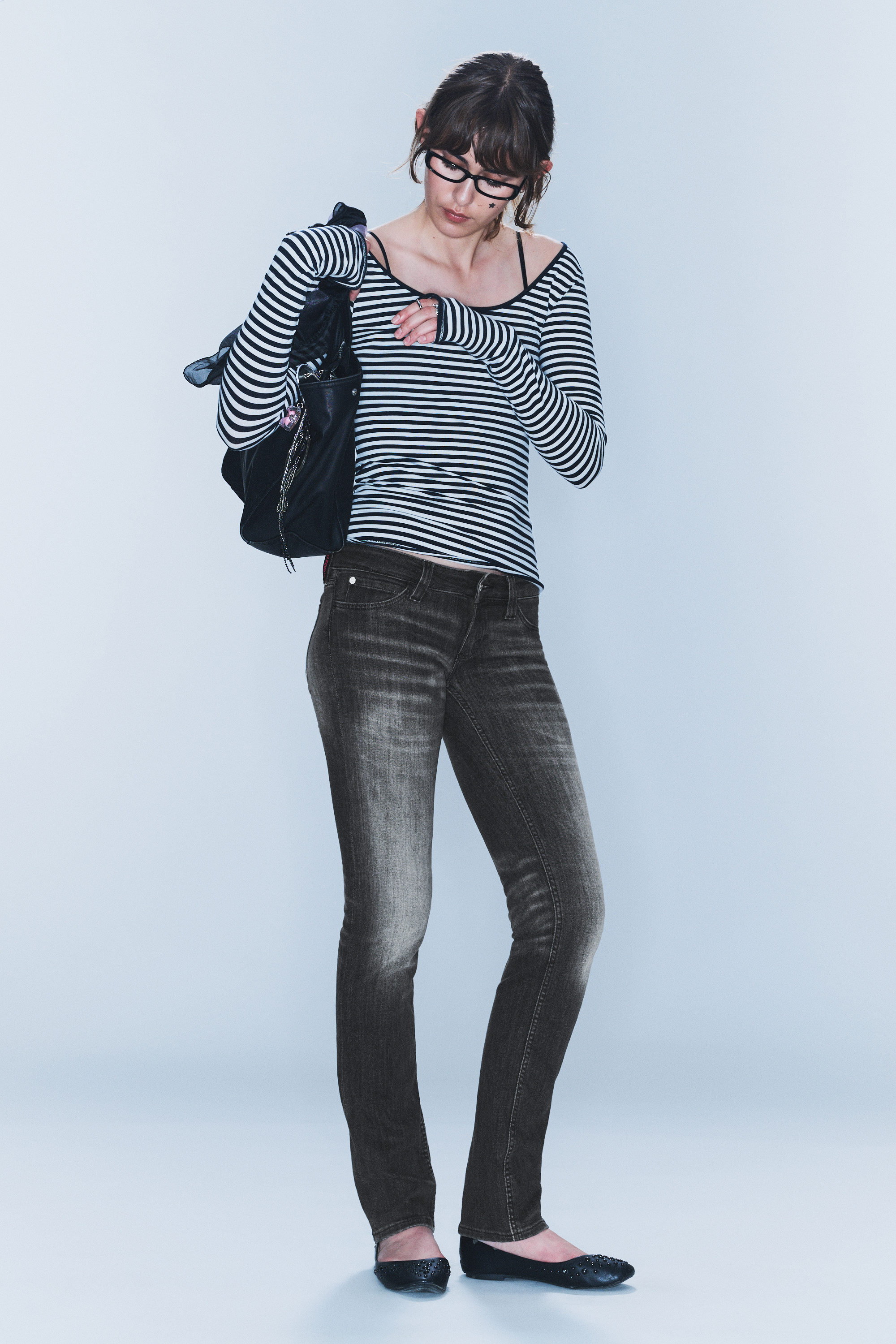 Swab – Schwarz - Sleezie – Skinny Straight Jeans mit niedrigem Bund - 1