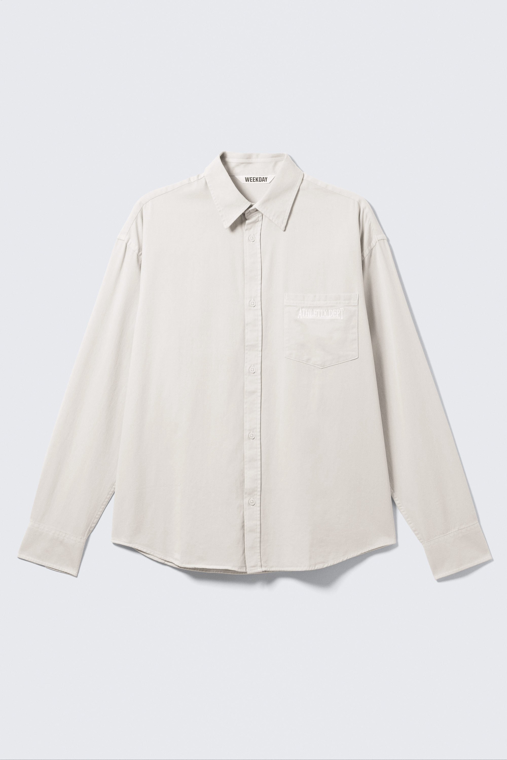 Beige - Embroidered Oversized Cotton Shirt - 5