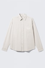 Beige - Chemise oversize en coton brodé - 0