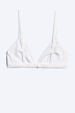 Weiß - Minimalistischer, gerippter Soft-Triangel-BH - 4