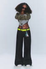 Extra Black Rinse - Poser Regular Waist Loose Wide Jeans - 1