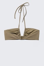 Dusty Mole - Ruched Halter Bandeau Bikini Top - 6