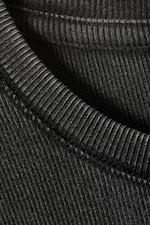 Noir délavé - T-shirt côtelé à manches longues - 4