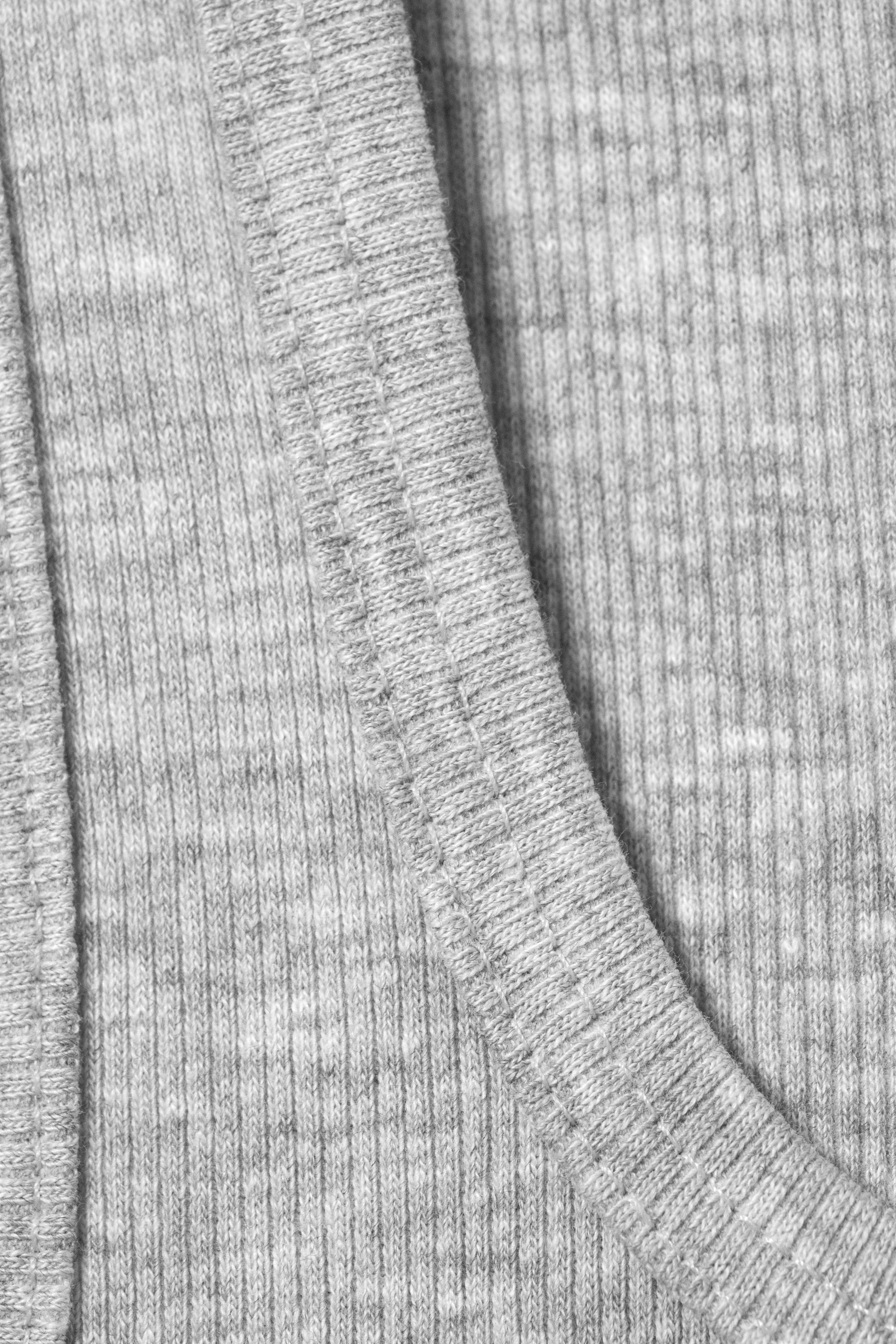 Grey Melange - Slim Square Neck Ribbed Tank Top - 4