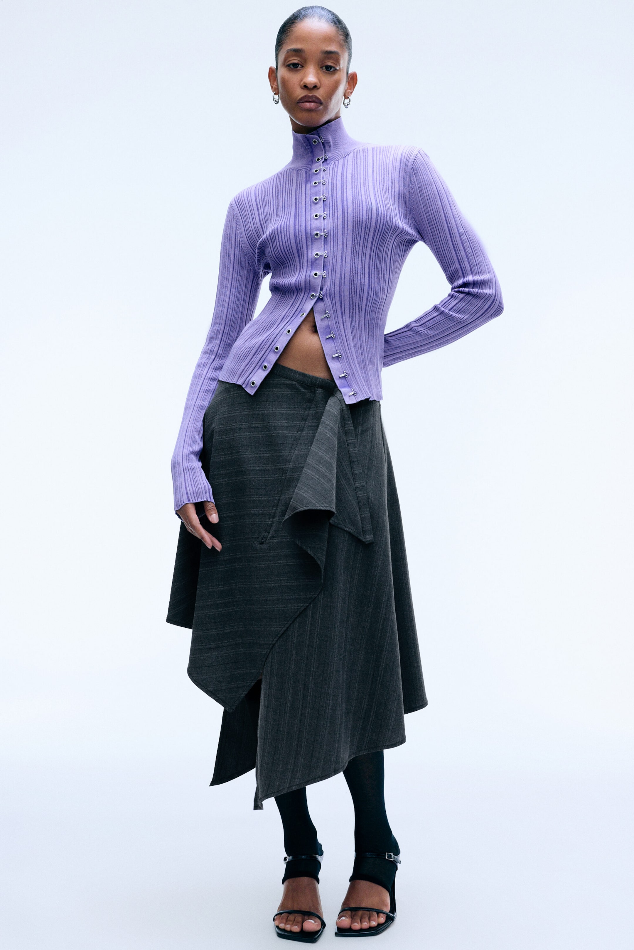 Vasket Lilla - Ribbet formet cardigan - 2
