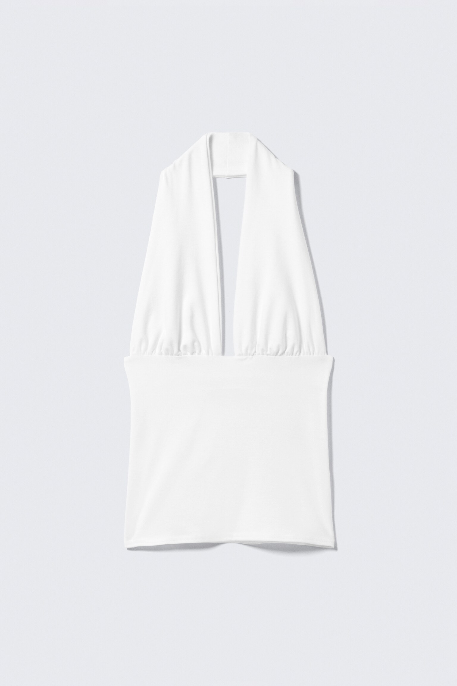 Top met lage halterhals - Wit/Zwart/Donkerblauw/Rood/Donkerbruin en wit gestreept/Zachtgrijs - 2