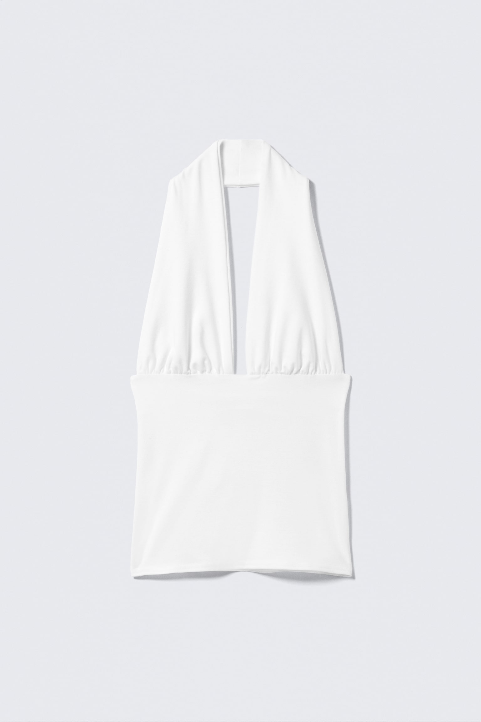 Tief sitzendes Neckholder-Top - Weiß/Schwarz/Dunkelblau/Rot/Staubgrau/Graubraun & Weiß gestreift - 2