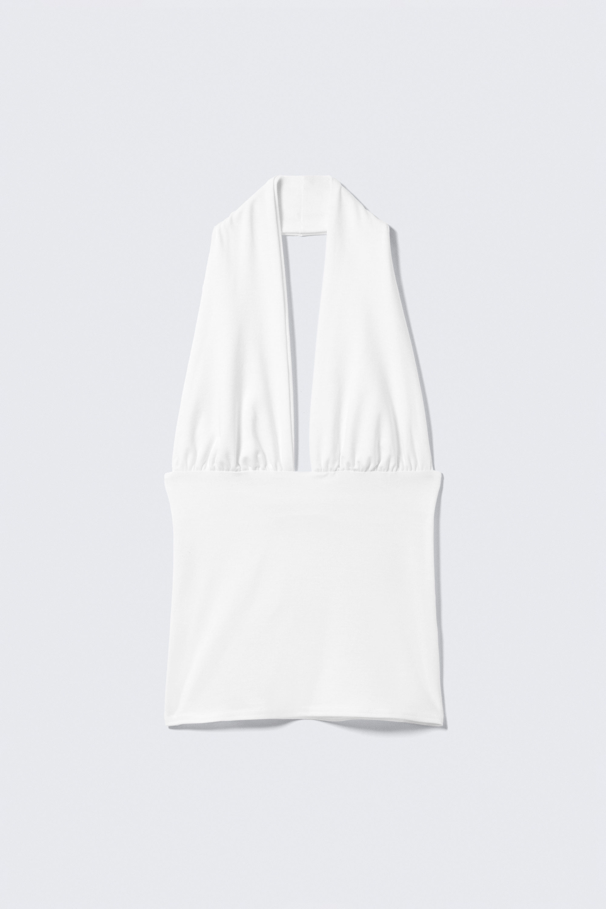 White - Deep Halterneck Top - 1