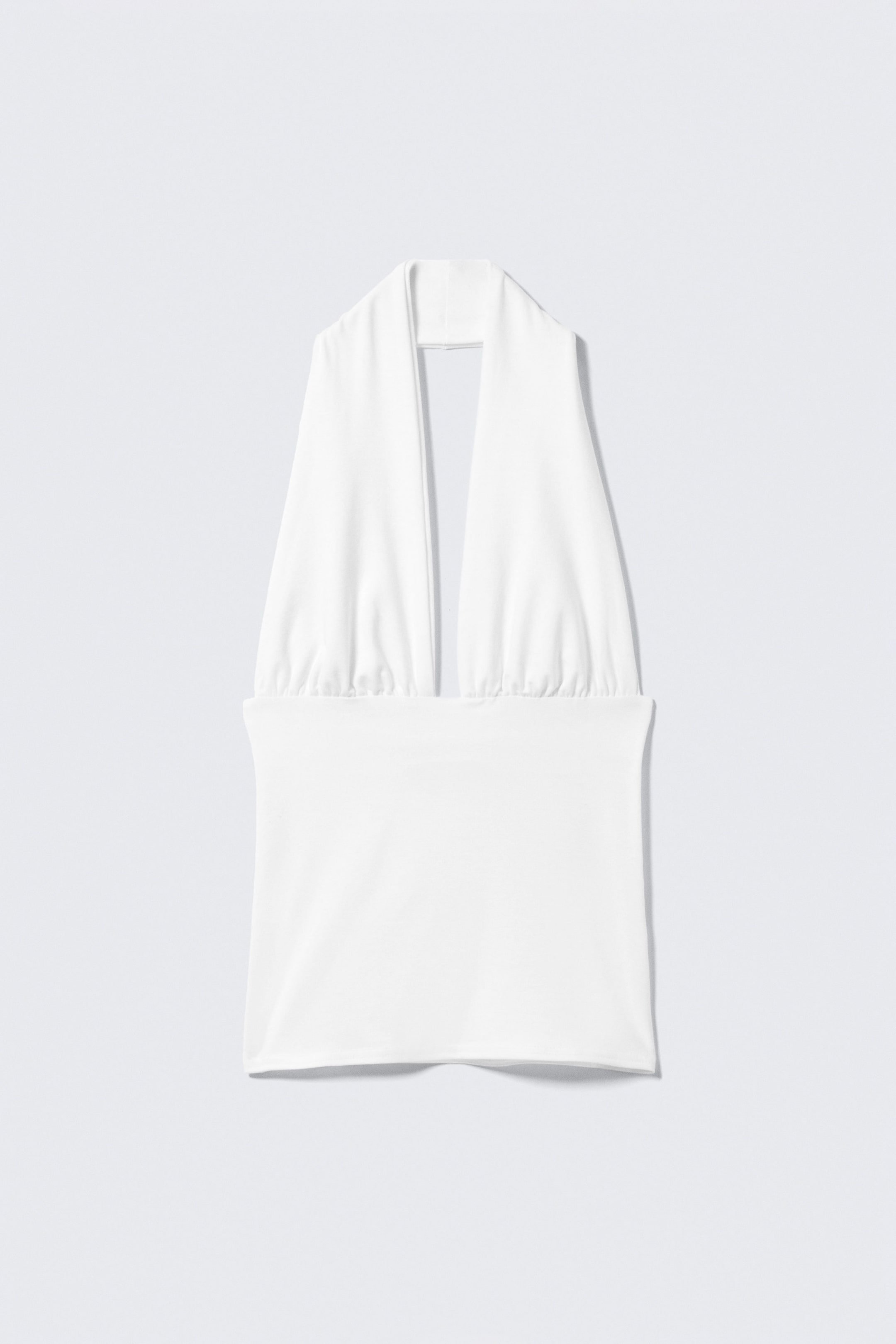 White - Deep Halterneck Top - 1