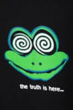 Black - The frog is here - Great Boxy Printed Graphic Tee - 1