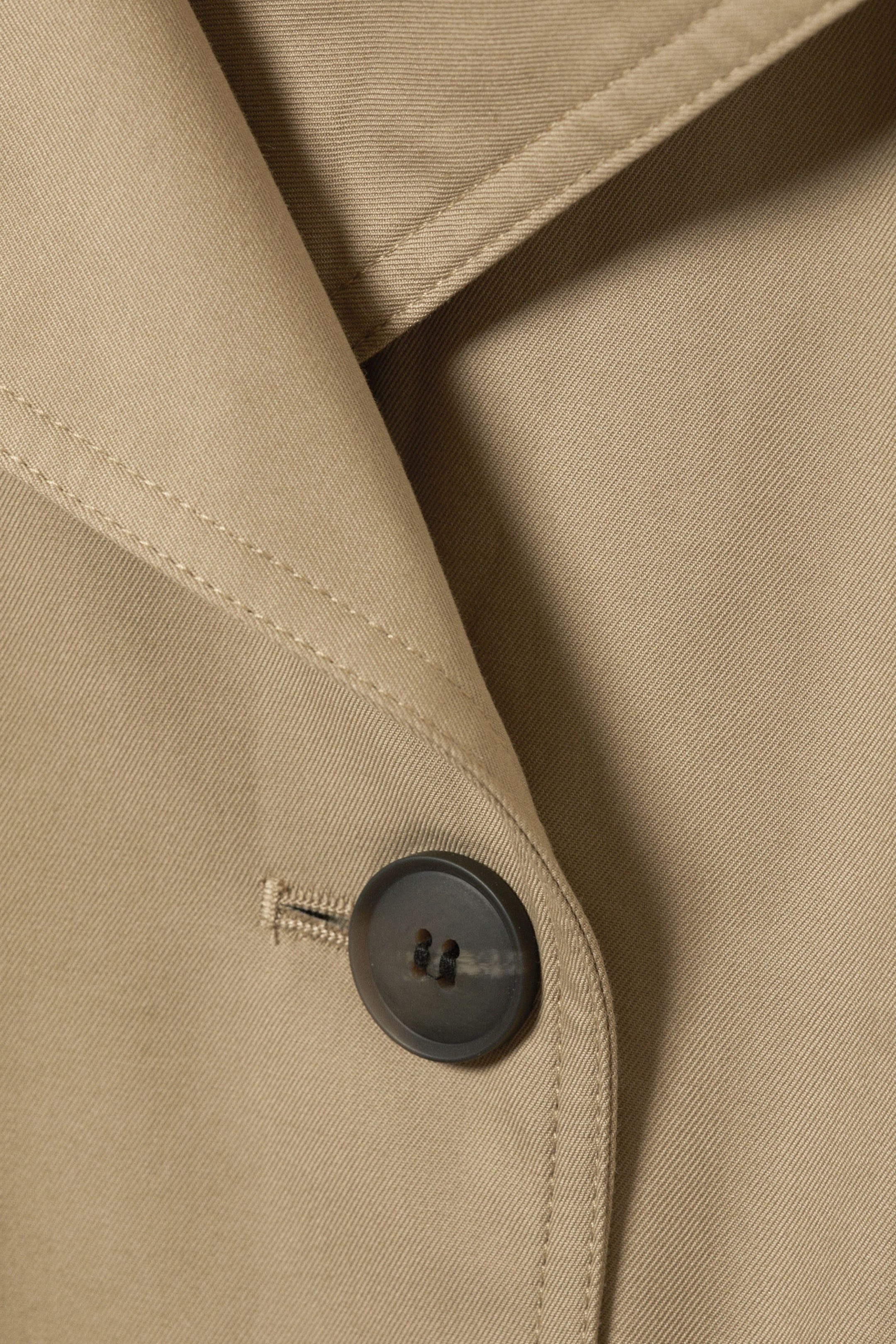 Beige - Oversized Double-Breasted Cotton Trench Coat - 6