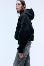 Black - Oversized Bonded scuba hoodie - 3