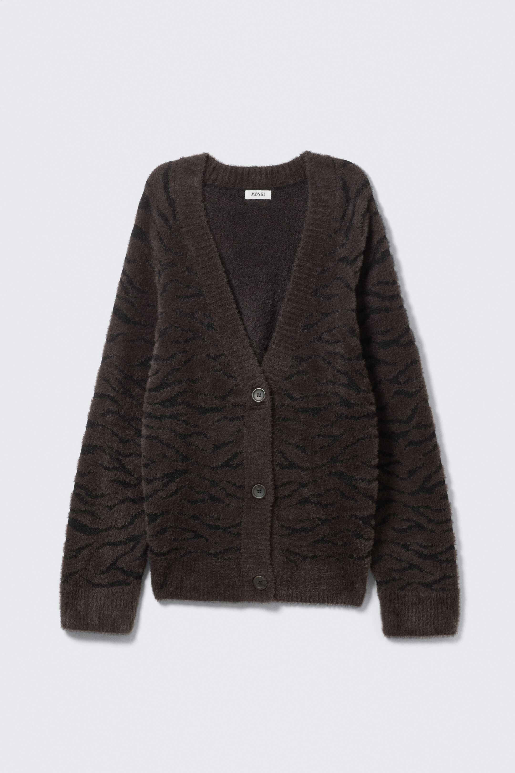Visualizza immagine più grande: Cardigan oversize a V - Dark Brown Zebra Pattern - DONNA | H&M IT 4