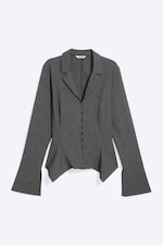 Noir rayé - Chemise trapèze à manchettes longues - 3