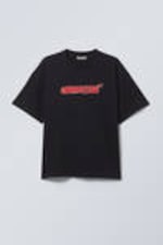 Washed Black - Space Knights - Great Boxy Printed Graphic Tee - 0