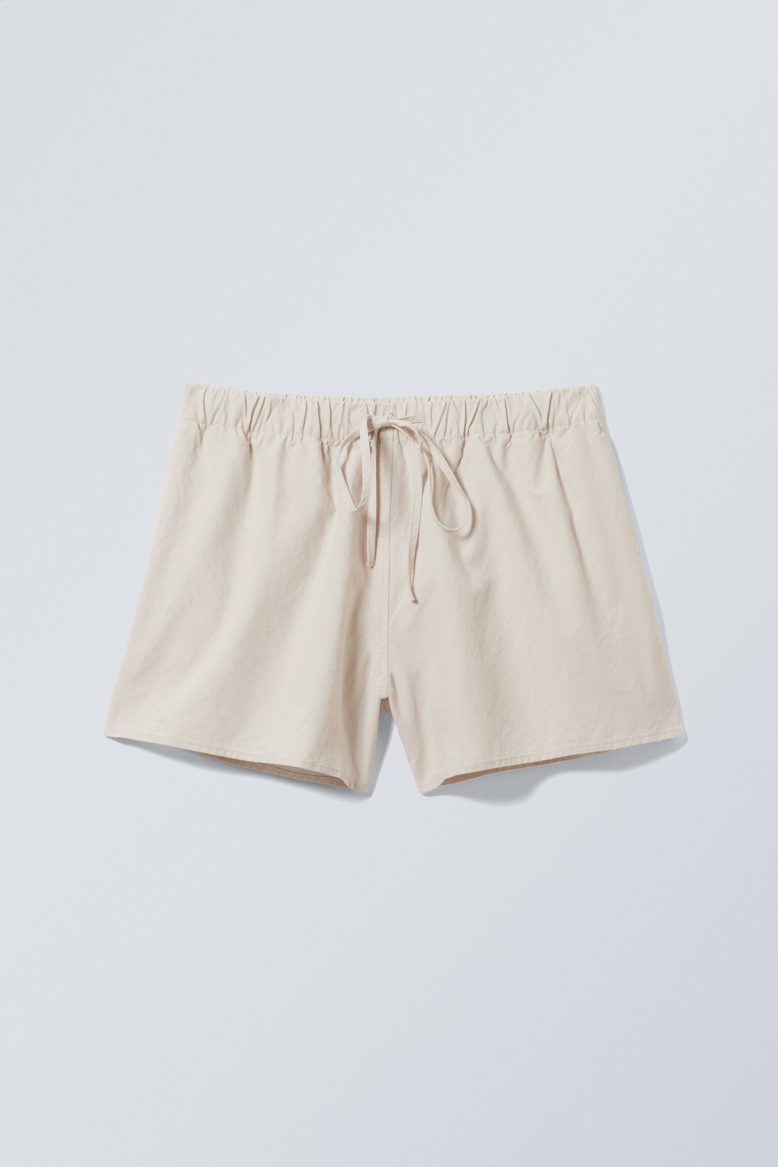 Wide Washed Pull-on Shorts - Light Beige/Dark Mole