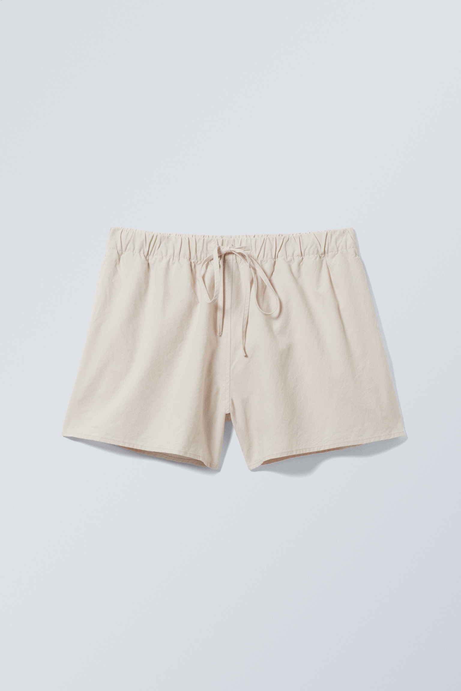 Wide Washed Pull-on Shorts - Light Beige/Dark Mole