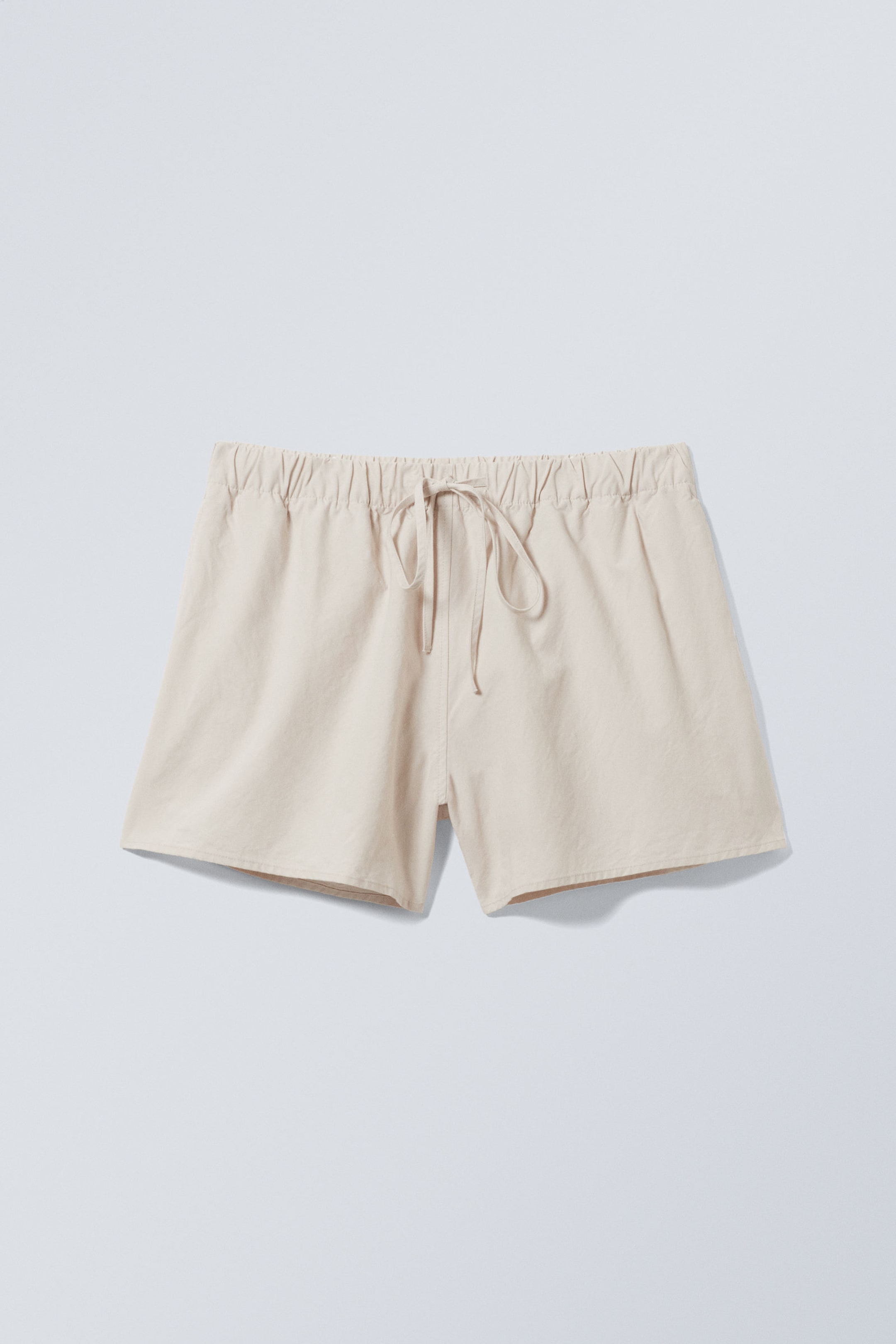 Light Beige - Wide Washed Pull-on Shorts - 4