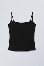 Black - Slim Fitted Cotton Singlet - 0