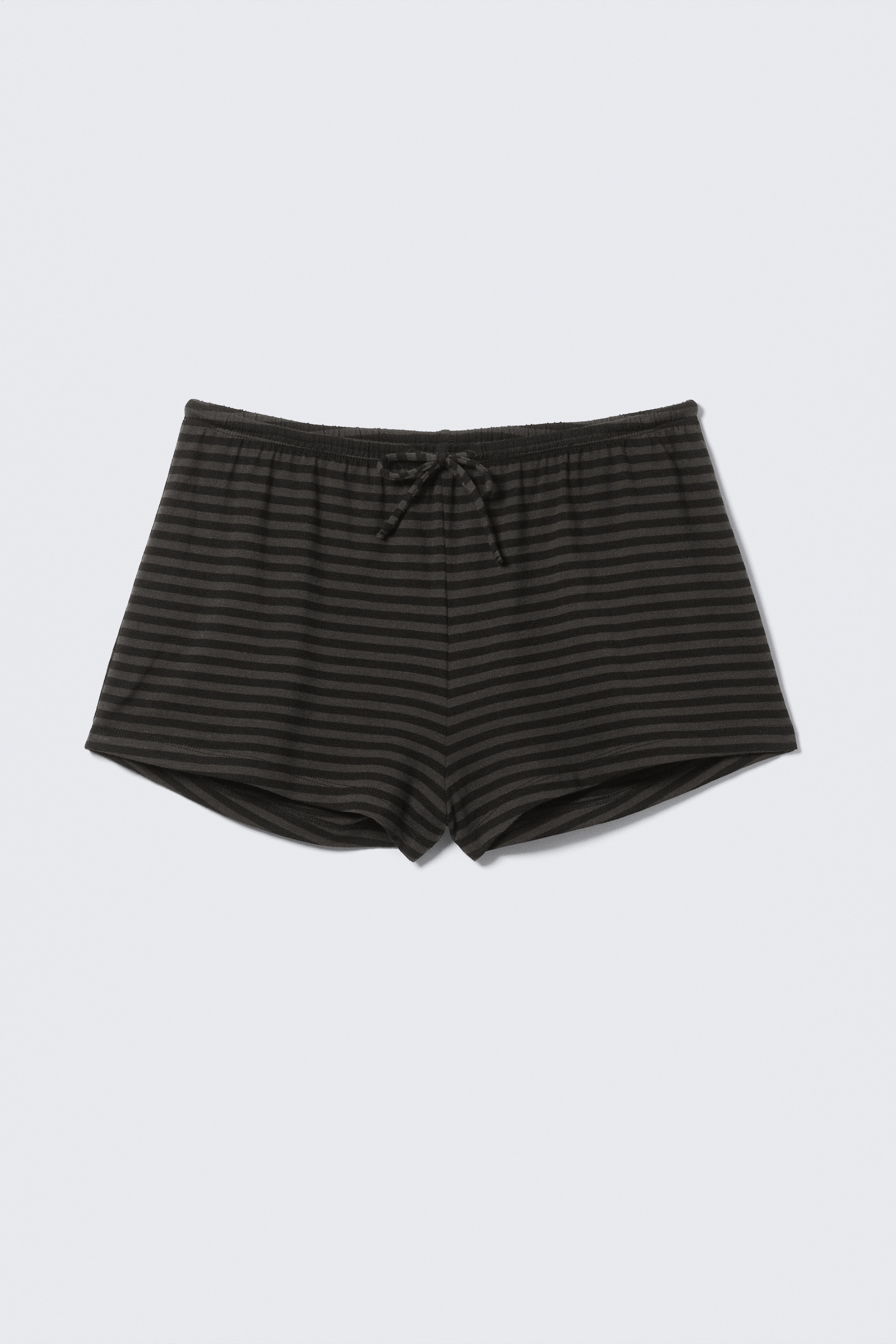 SHORTS DE PUNTO - Rayas negras y grises